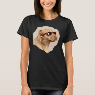 Cooler gelber Labrador Hund mit Sonnenbrille Patte T-Shirt