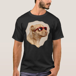Cooler gelber Labrador Hund mit Sonnenbrille Patte T-Shirt