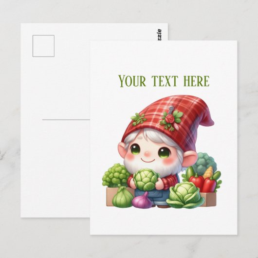 Cooler gemischter Gemüse-Gnom anpassbar Postkarte (Vorne/Hinten)