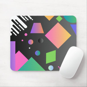 Cooler geometrischer Gradientenhintergrund Schwarz Mousepad