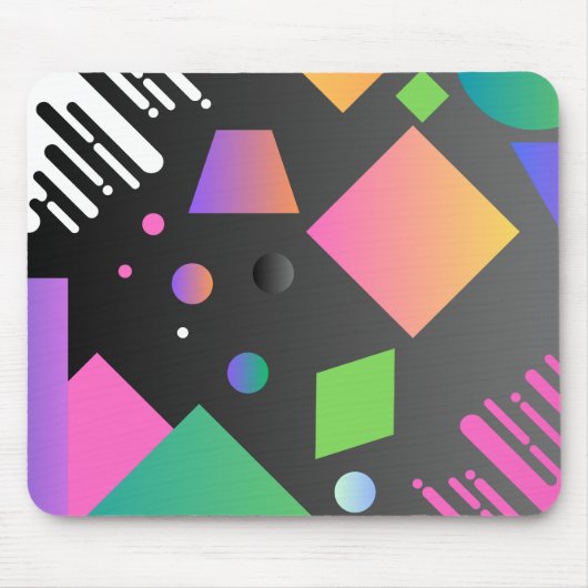 Cooler geometrischer Gradientenhintergrund Schwarz Mousepad (Vorne)
