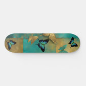 Cooler, gestörter Grunge Aquamariner Schmetterling Skateboard (Horizontal)