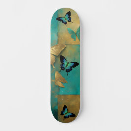Cooler, gestörter Grunge Aquamariner Schmetterling Skateboard