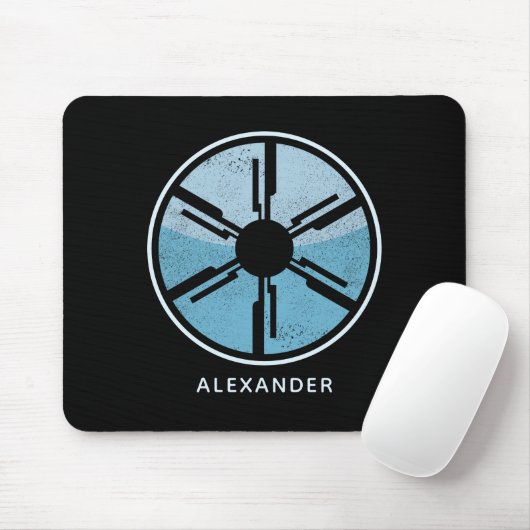 Cooler gestörter kosmischer Raum Blue Ombre SciFi- Mousepad (Mit Mouse)