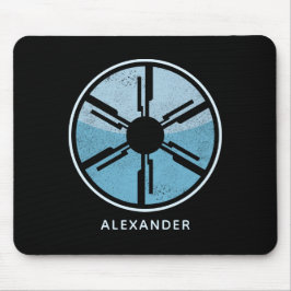 Cooler gestörter kosmischer Raum Blue Ombre SciFi- Mousepad