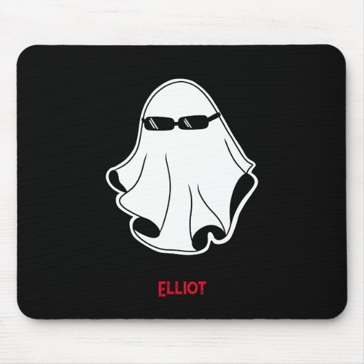 Cooler Ghost mit schwarzer Sonnenbrille iPad Smart Mousepad (Vorne)