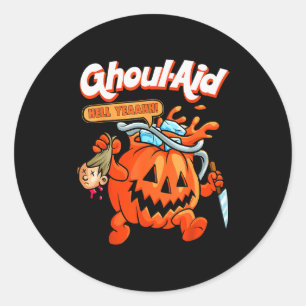 Cooler Ghoul-Hilfe Lustiger Ghoul-Kürbis Süßes Mem Runder Aufkleber