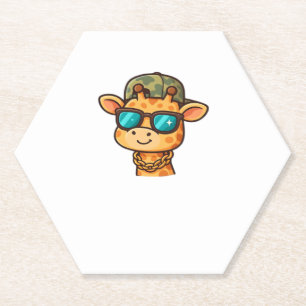 Cooler Giraffe � Lustige Streetwear Cartoon-Tier Ü Untersetzer