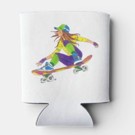 Cooler Girl Skateboarder Dosenkühler