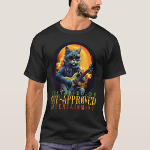 Cooler Gitarrensolist Katzen für Rock'n Roll Musik T-Shirt