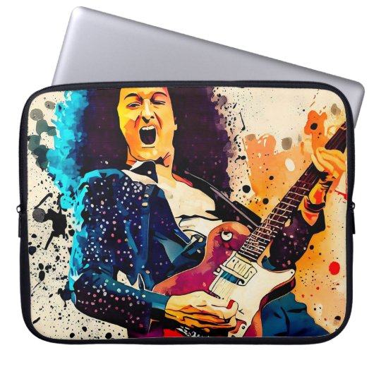 cooler Gitarrist Laptopschutzhülle (Vorderseite)