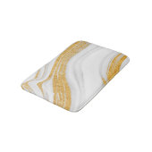 Cooler Glitzer aus weißem Marmor Badematte (Schrägansicht)