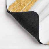 Cooler Glitzer aus weißem Marmor Mousepad (Ecke)