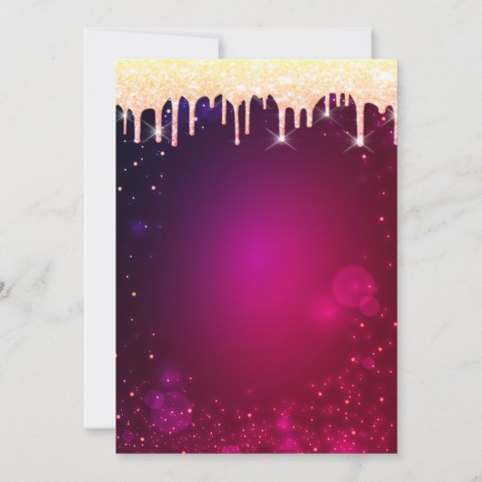 Cooler Glitzer Eiffel Tower Tiara Tropfens Quincea Einladung (Rückseite)