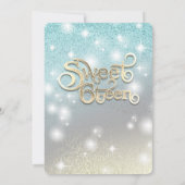 Cooler Glitzer Elegante String Lichter goldenes Fu Einladung (Rückseite)