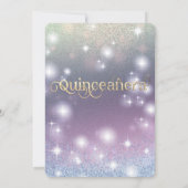 Cooler Glitzer Elegante String Lichter goldenes Fu Einladung (Rückseite)