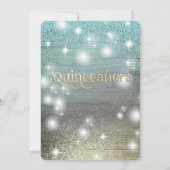 Cooler Glitzer Elegante String Lichter goldenes Fu Einladung (Rückseite)