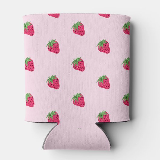 Cooler Glitzer Erdbeere Rosa Dosenkühler (Rückseite)