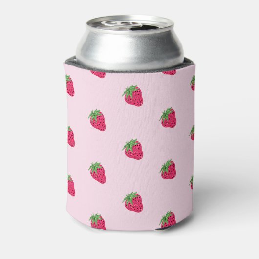 Cooler Glitzer Erdbeere Rosa Dosenkühler (Kanne Rückseite)