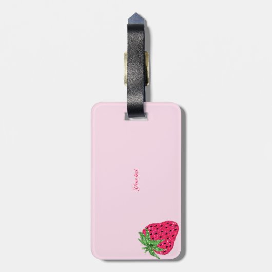 Cooler Glitzer Erdbeere Rosa Gepäckanhänger (Rückseite vertikal)