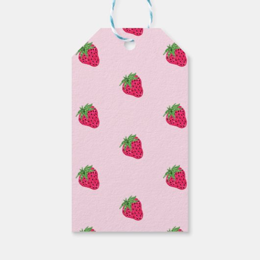 Cooler Glitzer Erdbeere Rosa Geschenkanhänger (Rückseite)