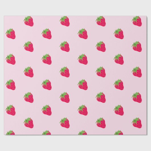 Cooler Glitzer Erdbeere Rosa Geschenkpapier (Flach)
