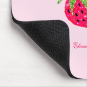 Cooler Glitzer Erdbeere Rosa Mousepad (Ecke)