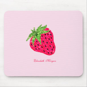 Cooler Glitzer Erdbeere Rosa Mousepad