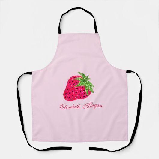 Cooler Glitzer Erdbeere Rosa Schürze (Vorderseite)
