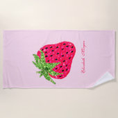 Cooler Glitzer Erdbeere Rosa Strandtuch (Vorderseite)