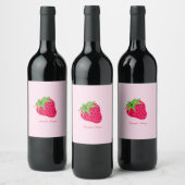 Cooler Glitzer Erdbeere Rosa Weinetikett (Flaschen)