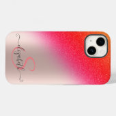 Cooler Glitzer Ombre Rose Gold Monogram Case-Mate iPhone Hülle (Rückseite (Horizontal))