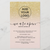 Cooler Glitzer Preise Logo pink Wir sind offen Flyer (Vorne)