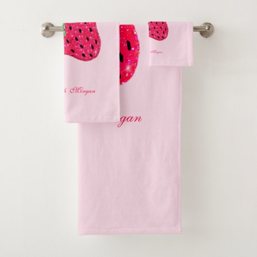Cooler Glitzer Strawberry Badhandtuch Set (Insitu)