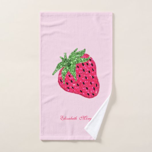 Cooler Glitzer Strawberry Badhandtuch Set (Handtuch)