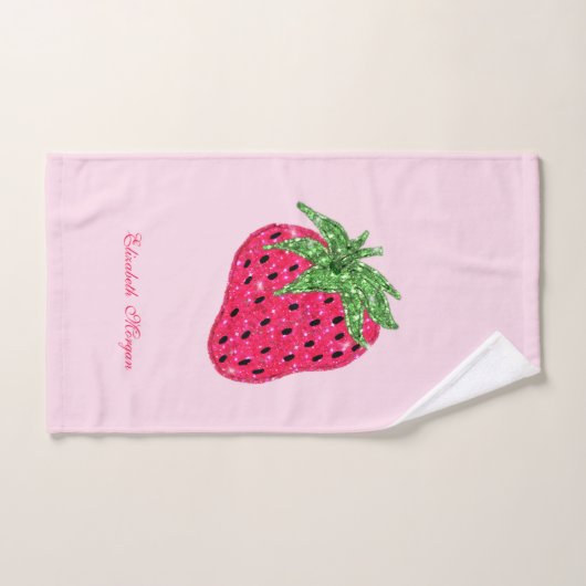Cooler Glitzer Strawberry Badhandtuch Set (Handtuch)