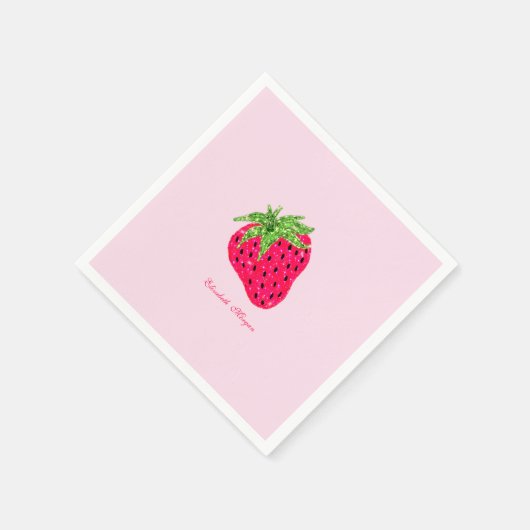 Cooler Glitzer Strawberry Paper Teller Serviette (Ecke)