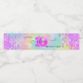 Cooler Glitzer Tropfen Gefärbte Krawatte 10. Gebur Wasserflaschenetikett (Einzelnes Label)