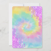 Cooler Glitzer Tropfen Gefärbte Krawatte 11. Gebur Einladung (Rückseite)