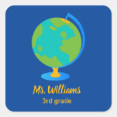 Cooler Globe-Aufkleber Quadratischer Aufkleber (Vorderseite)