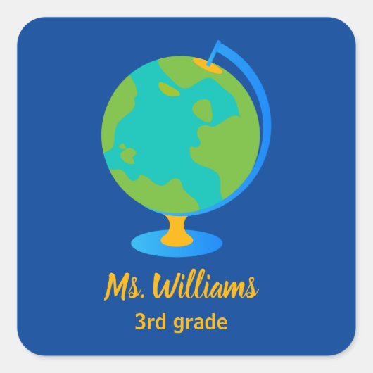 Cooler Globe-Aufkleber Quadratischer Aufkleber (Vorderseite)