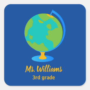 Cooler Globe-Aufkleber Quadratischer Aufkleber