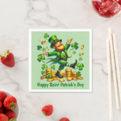 Cooler Glücklicher St. Patrick's Day Leprechaun Serviette (Beispiel)