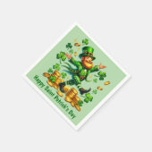 Cooler Glücklicher St. Patrick's Day Leprechaun Serviette (Ecke)