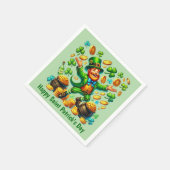 Cooler Glücklicher St. Patrick's Day Leprechaun Serviette (Ecke)