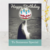 Cooler Glückwunsch zum Geburtstag Dolphin Art Card Karte (Gelbe Blume)