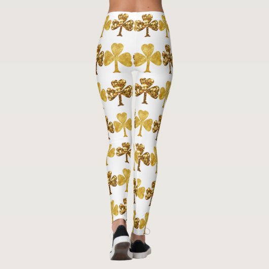 Cooler Gold Irish Kleeblatt Cloud Patricks Day Leggings (Rückseite)