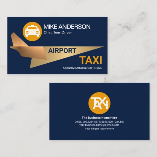 Cooler Gold Rocket Jet Airplane Taxitreiber Visitenkarte (Vorne/Hinten)
