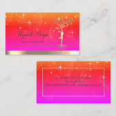 Cooler Goldbaum Silhouette, Sterne, Yoga Visitenkarte (Vorne/Hinten)