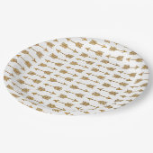 Cooler Goldbrown-Pfeil-Glitzer-Foto-Druck Pappteller (Schrägansicht)